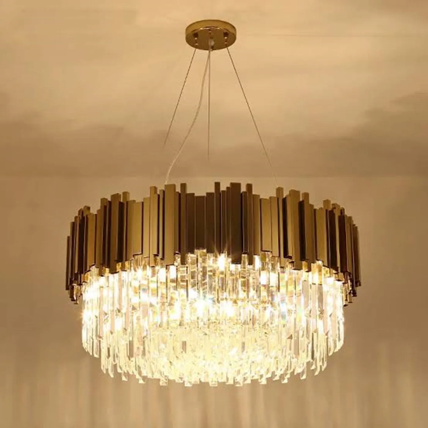1510015-24" Matt Gold brubeck Crystal Chandeleir