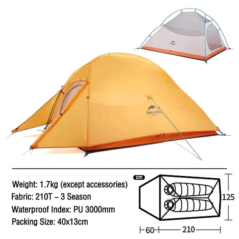 CloudUp Ultralight Waterproof Camping Tent for Outdoor Adventures - Orange